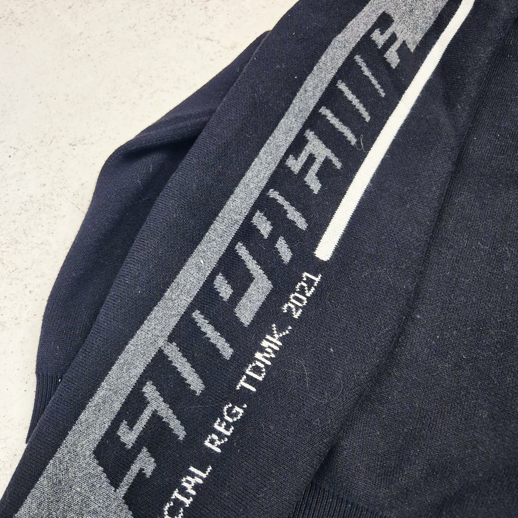 Supreme Striped Sleeve Black Sweater (M)