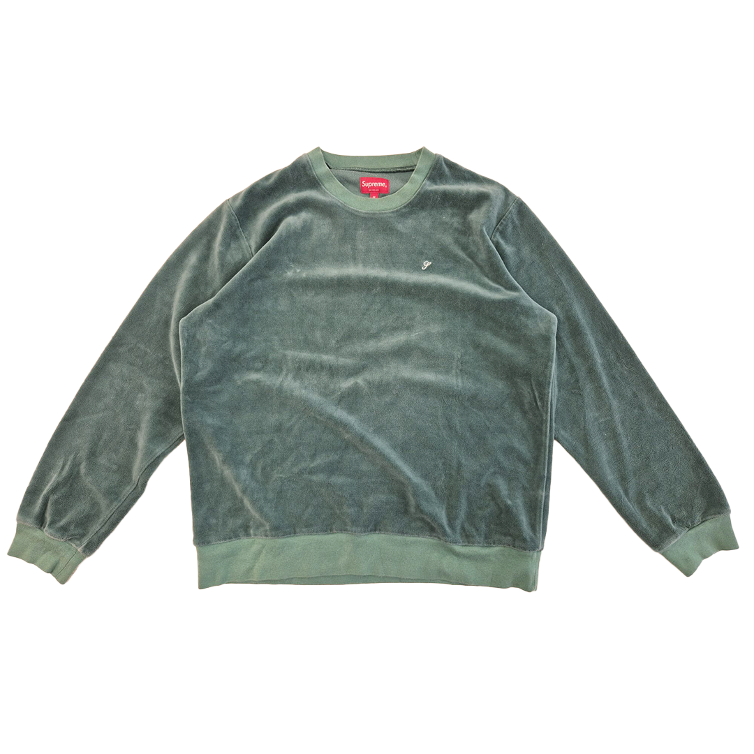 Supreme Green Velour Sweater (M)