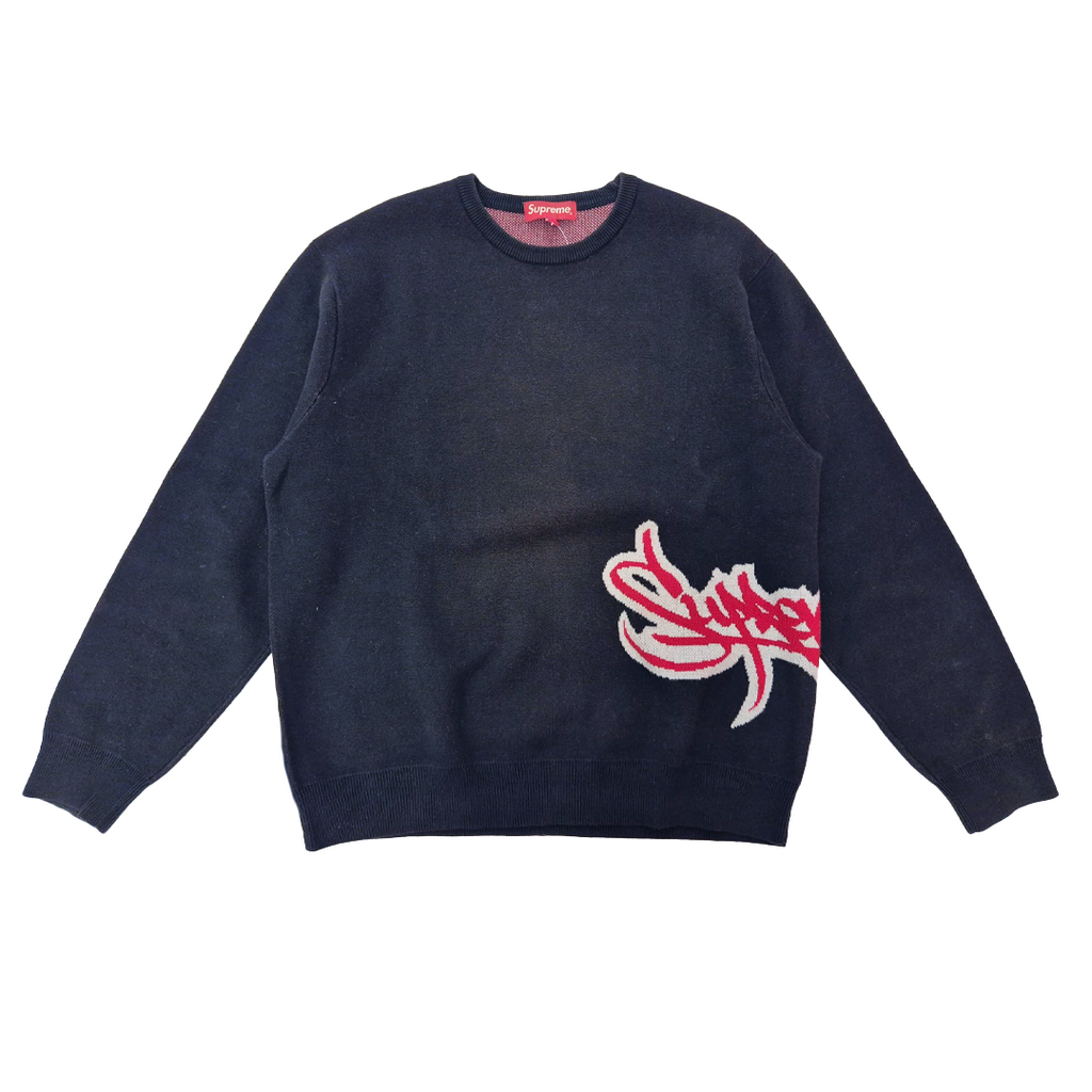 Supreme Logo Tag Black Sweater (M)