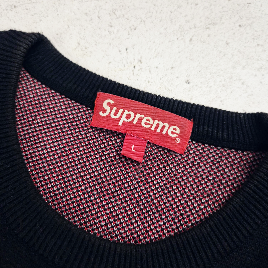 Supreme Logo Tag Black Sweater (M)