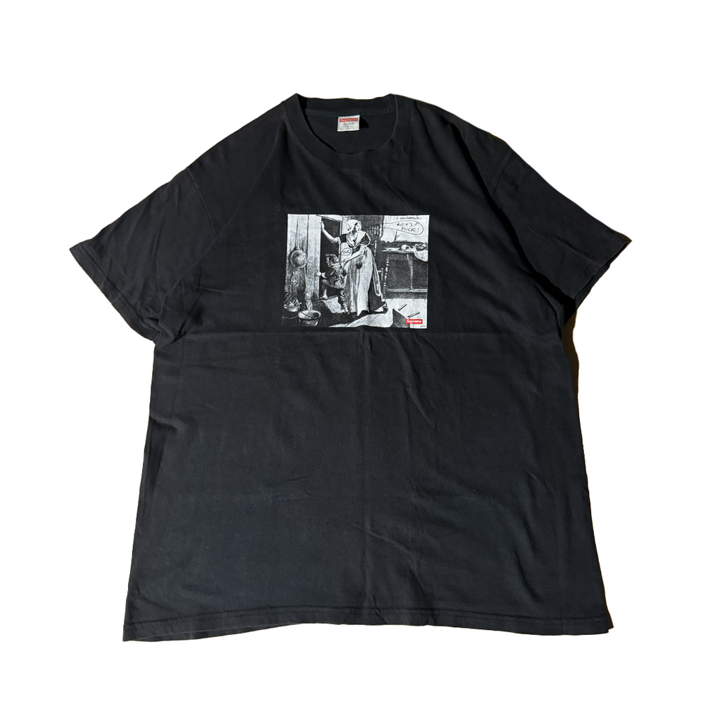Supreme x Mike Kelley Hiding From Indians Black Tee (L)