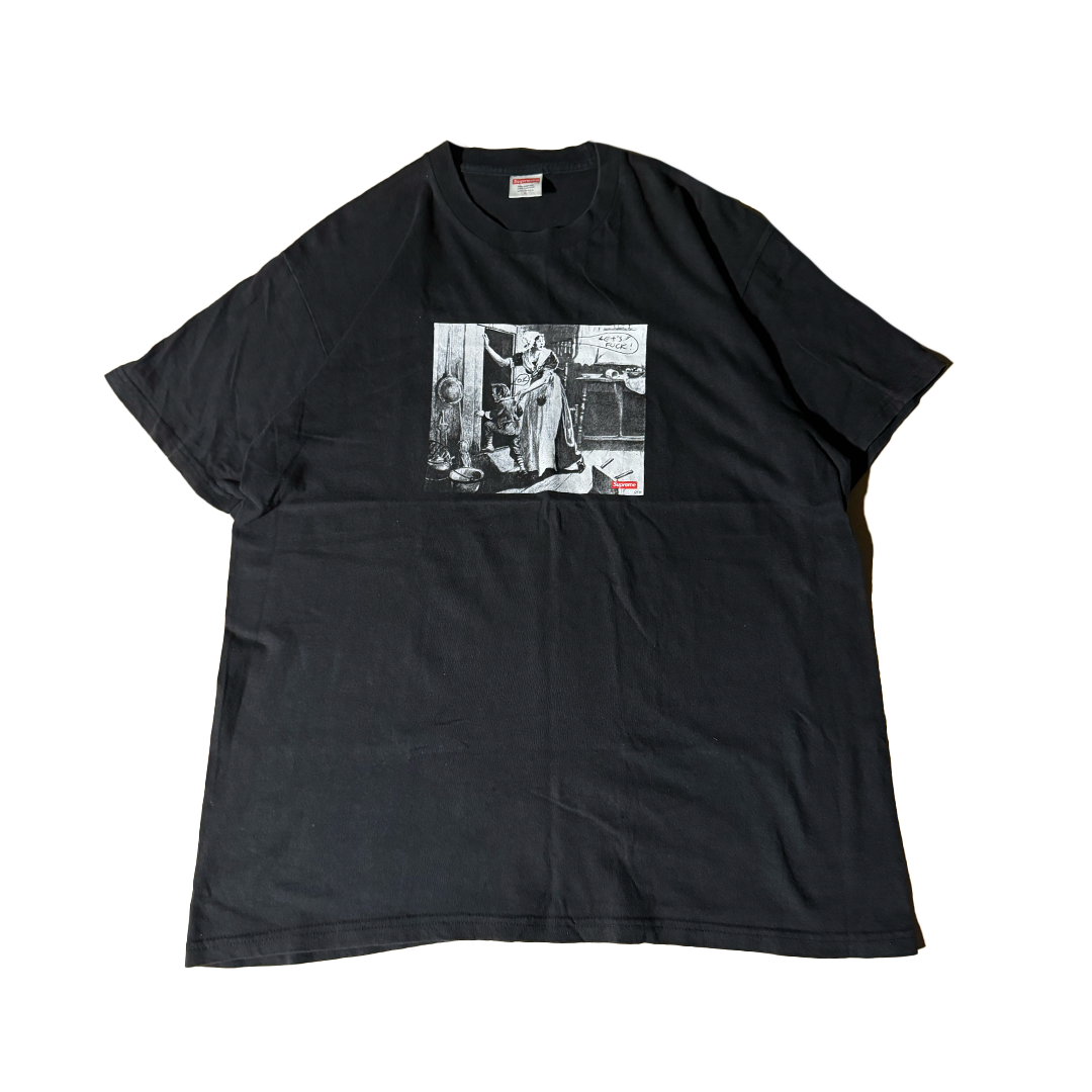Supreme x Mike Kelley Hiding From Indians Black Tee (L)