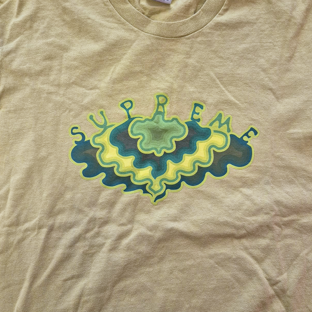 Supreme Acid Cloud Yellow Tee (M)