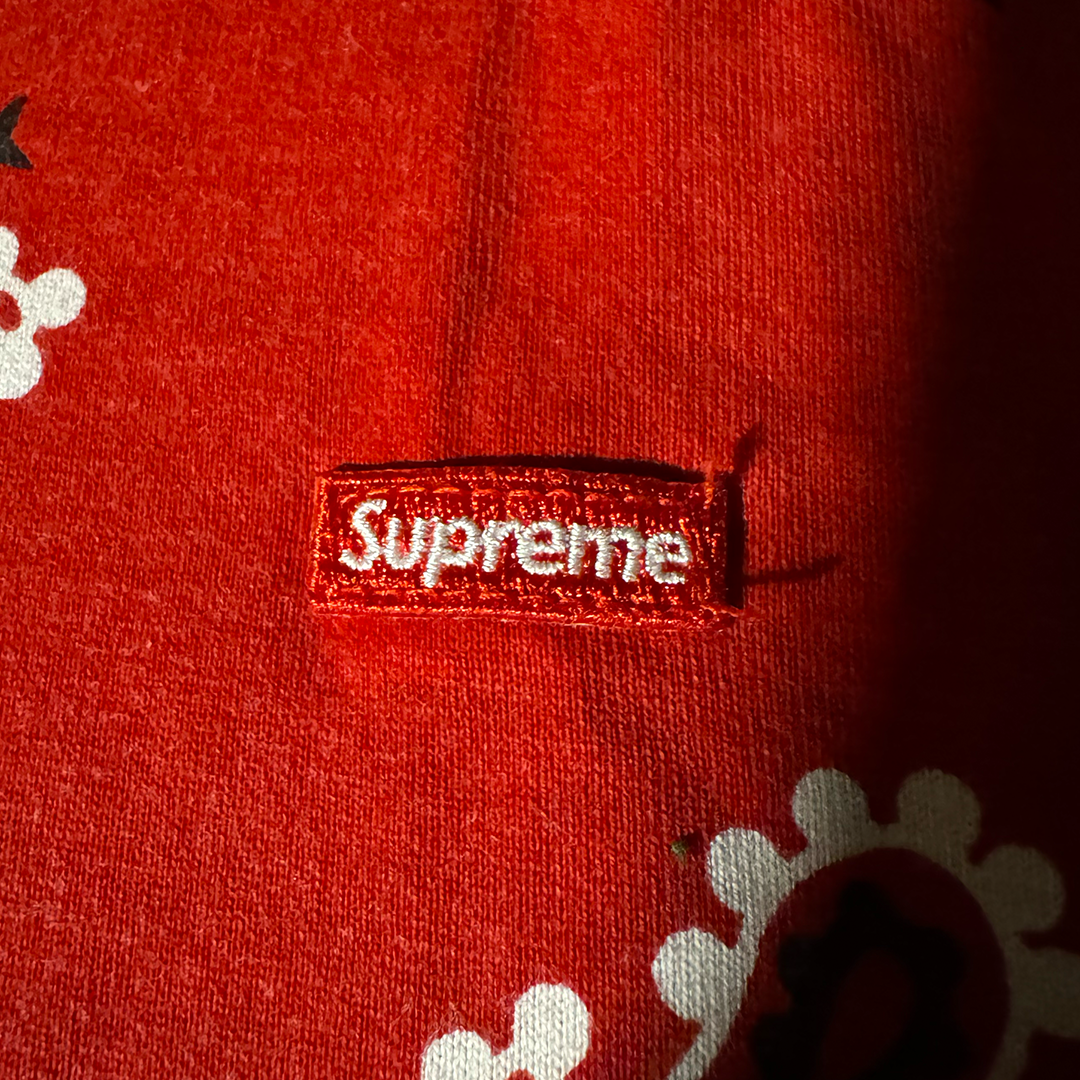 Supreme Bandana Paisley Red Tee (M)