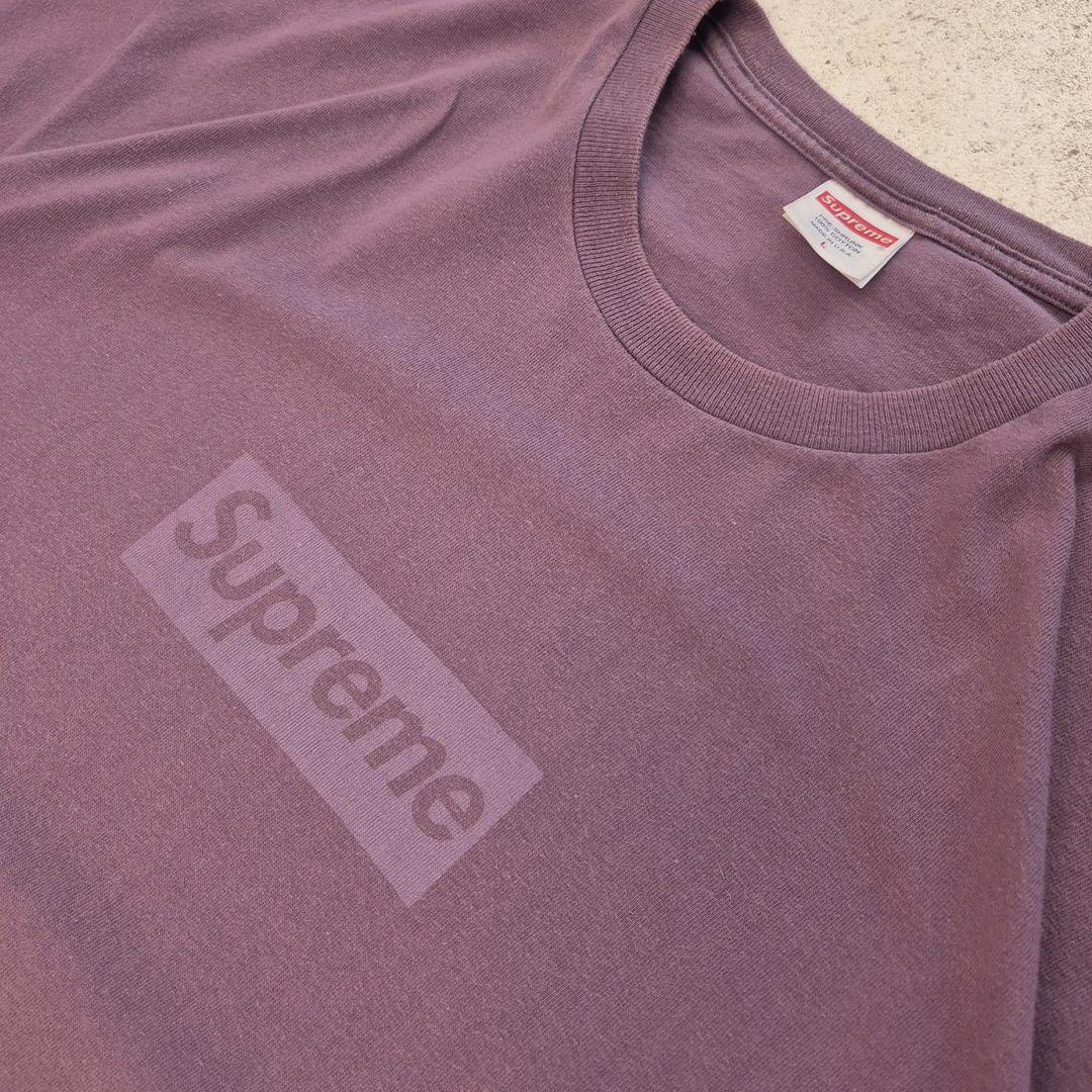 Supreme Tonal Box Logo Purple Tee (L)
