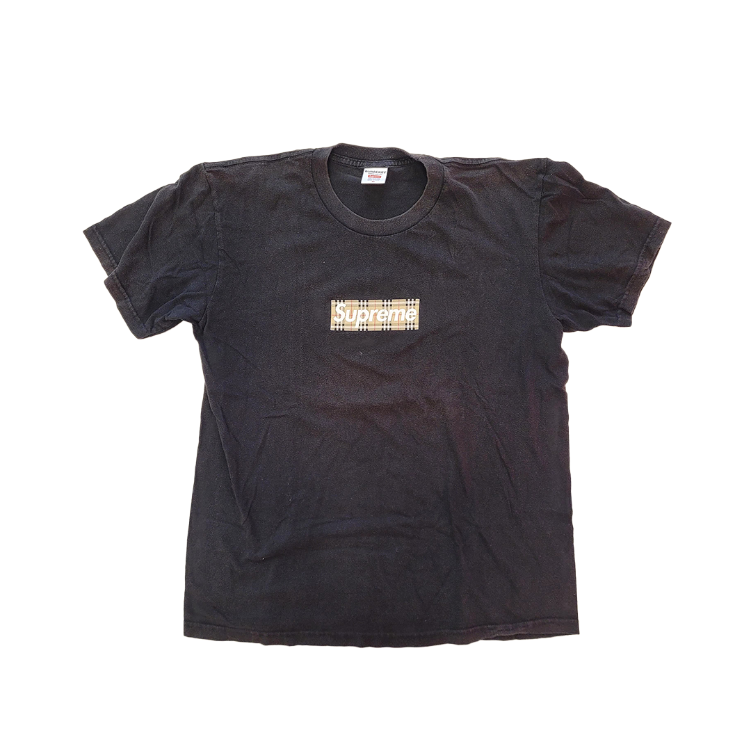 Supreme x Burberry Box Logo Black Tee (M)