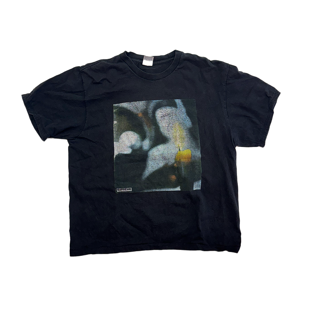 Supreme Candle Black Tee (L - CROPPED)