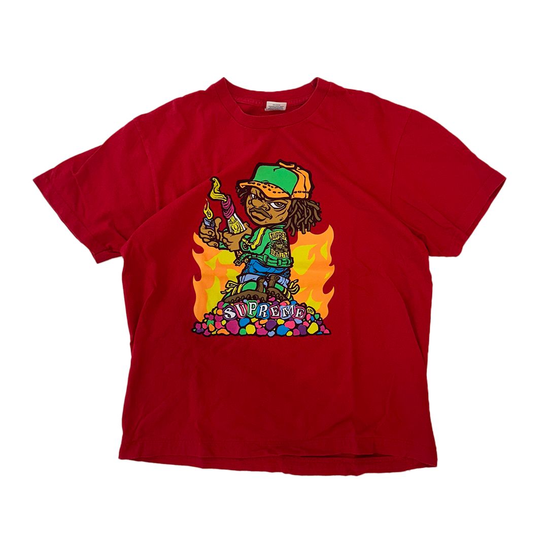 Supreme Molotov Guy Red Tee (M - CROPPED)