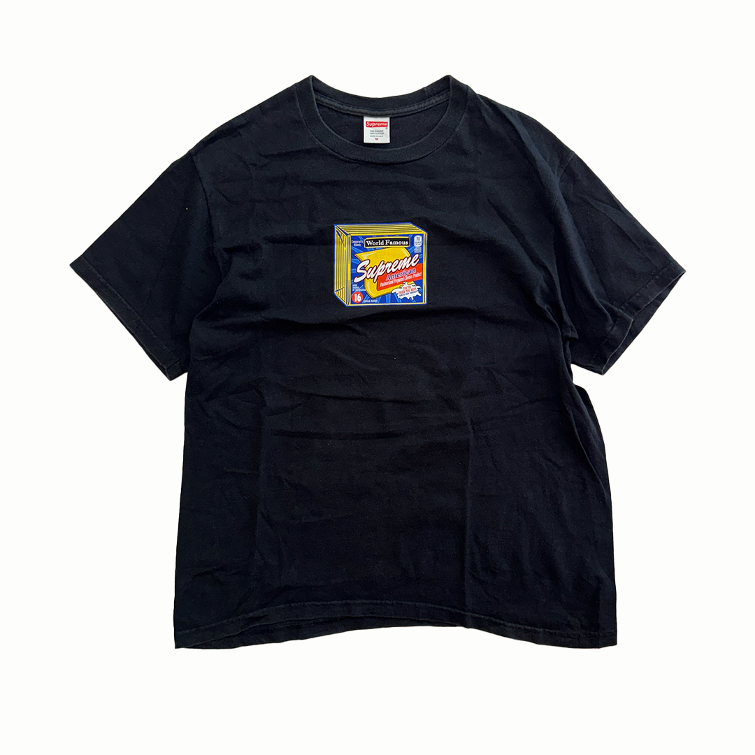 Supreme American Cheese Black Tee (M)