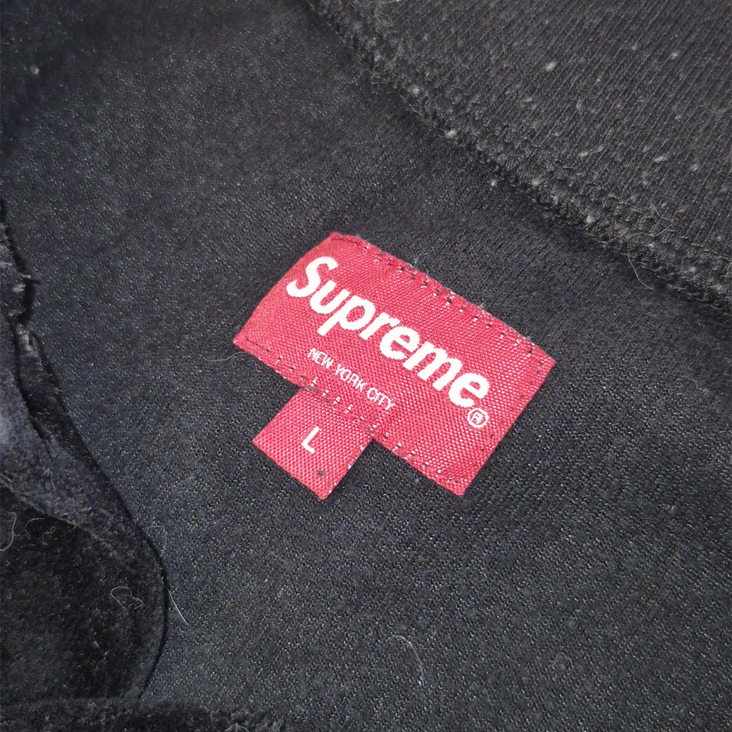 Supreme Velour Snap Henley Black Sweater (L)