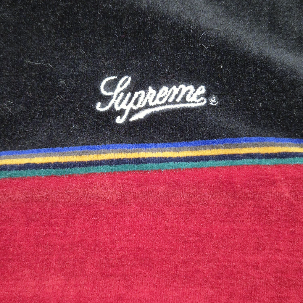 Supreme Velour Snap Henley Black Sweater (L)