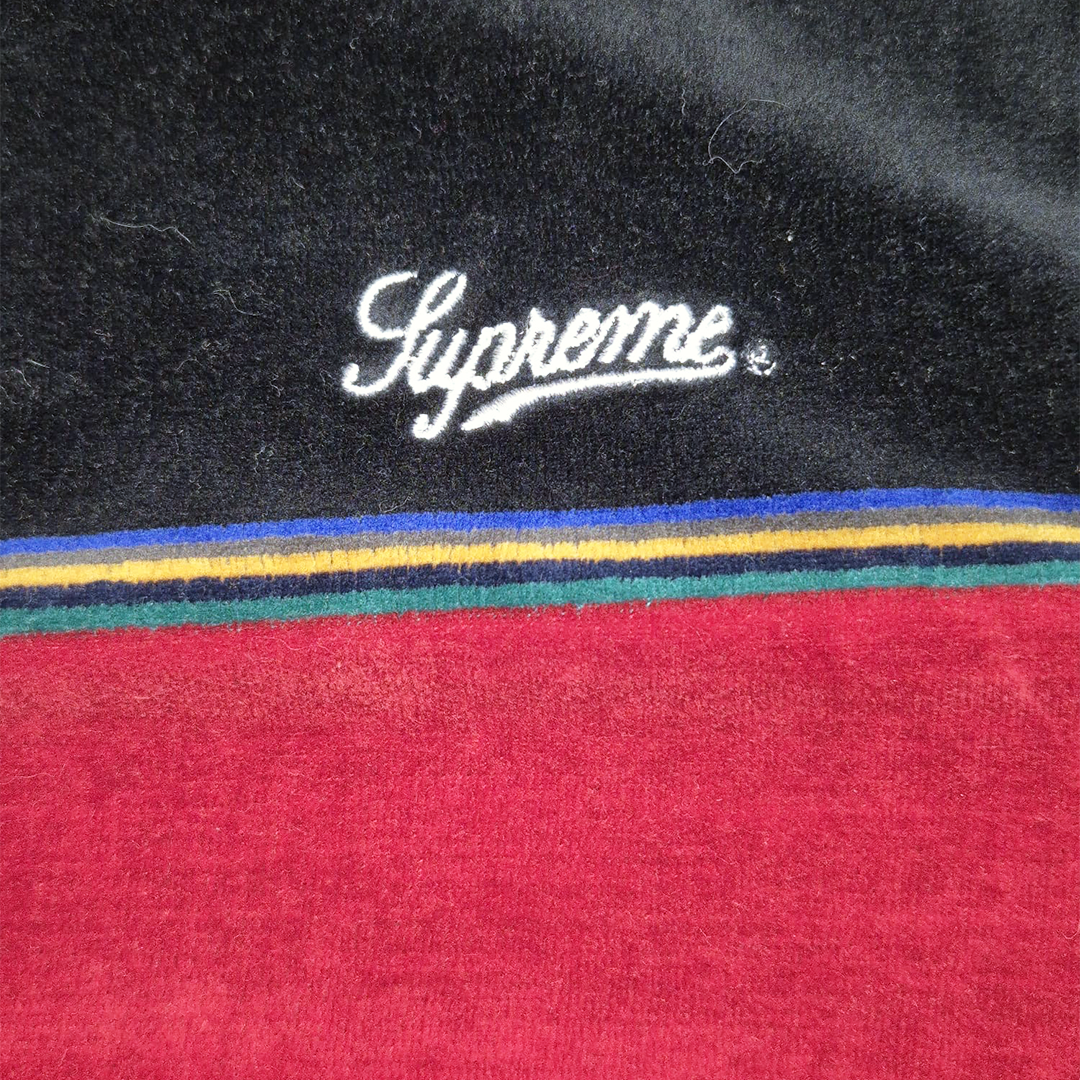 Supreme Velour Snap Henley Black Sweater (L)