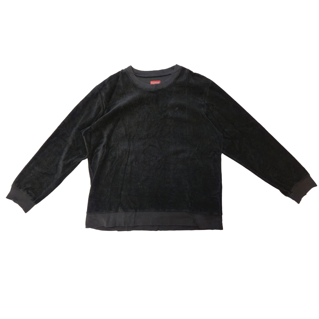 Supreme Velour Black Sweater (XL)