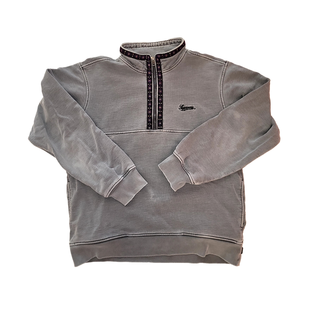 Supreme Overdyed Half Zip Up Sweatshirt (M)