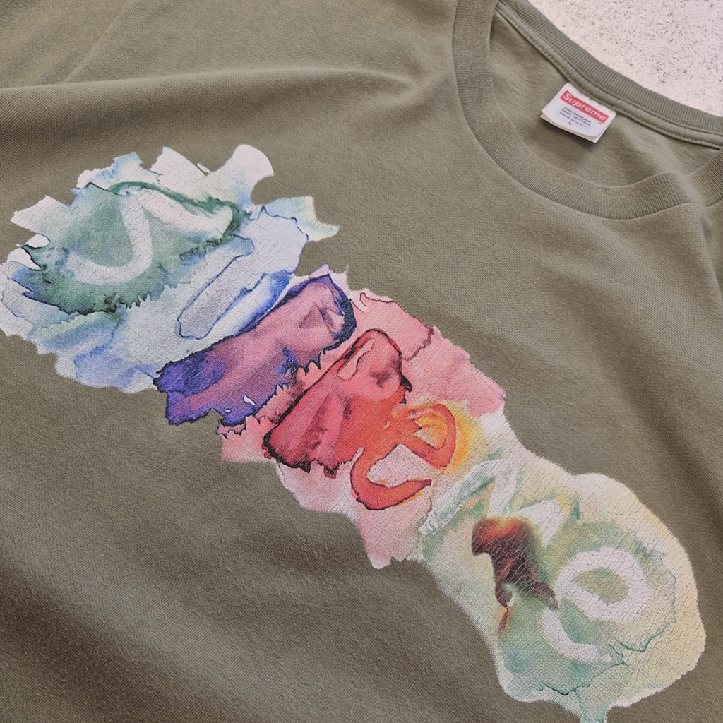 Supreme Watercolor Olive Tee (L)