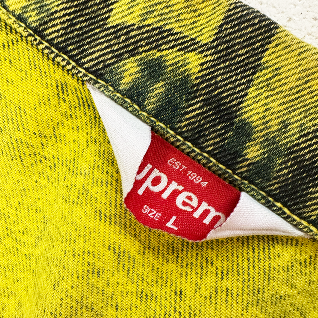 Supreme Black Ark Denim Trucker Fluorescent Jacket (L)