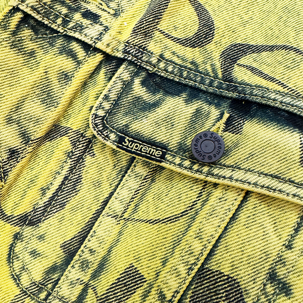 Supreme Black Ark Denim Trucker Fluorescent Jacket (L)
