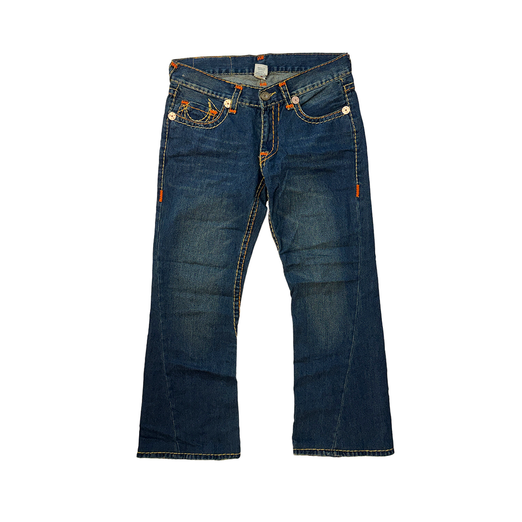 True Religion Orange Thick Stitch Baggy Pants (32)