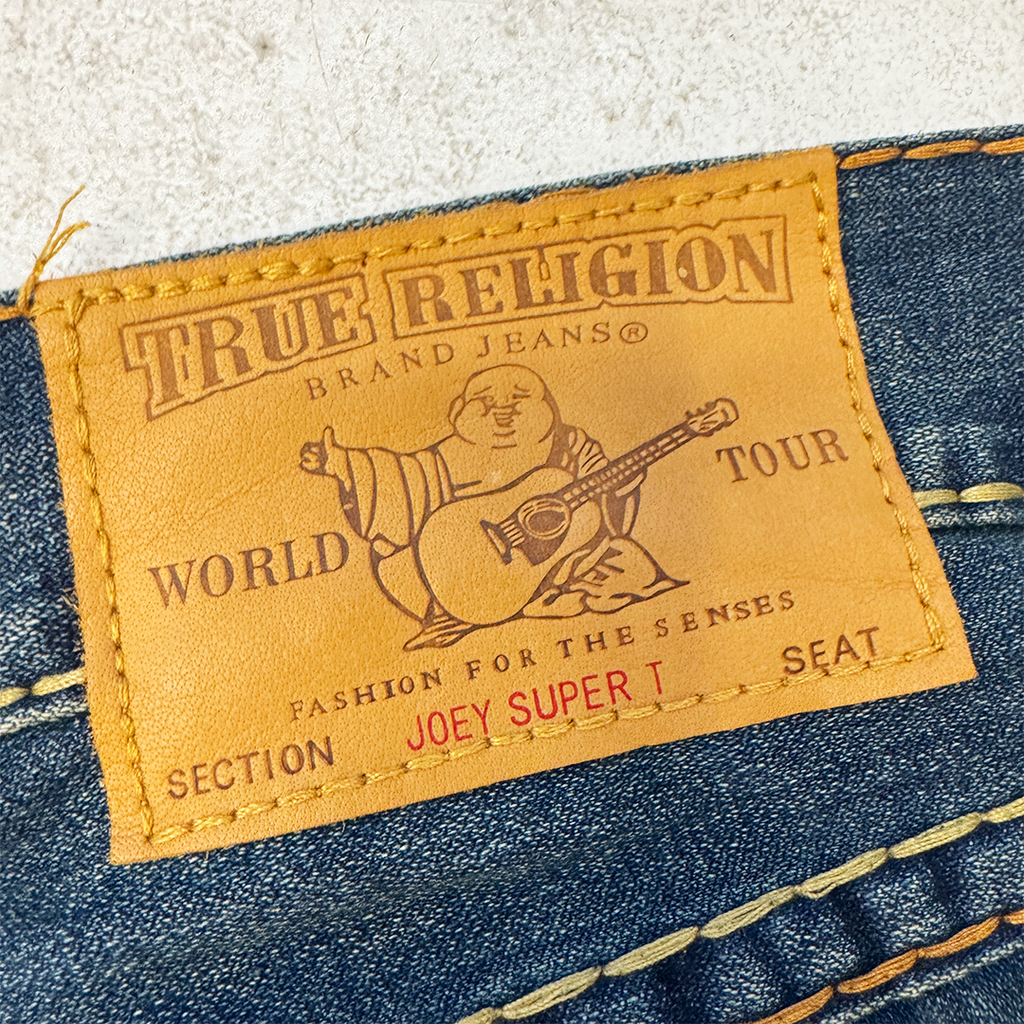 True Religion Orange Thick Stitch Baggy Pants (32)