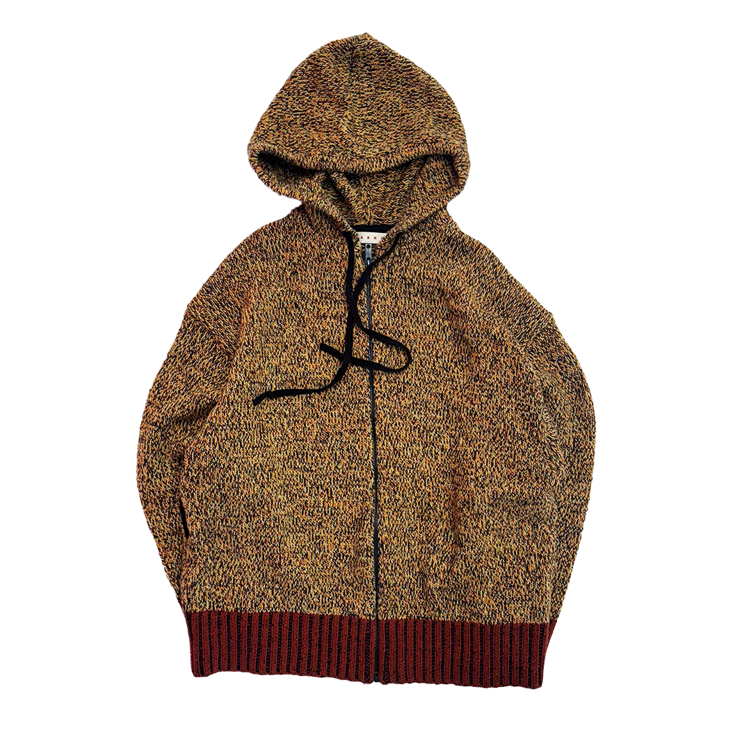 Marni x Uniqlo Brown Zip Knit Hoodie (L)