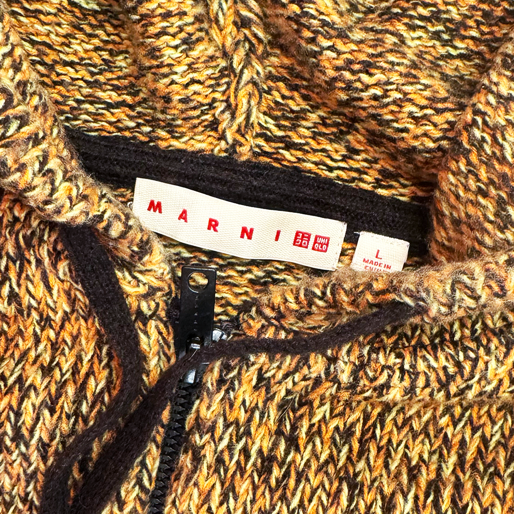 Marni x Uniqlo Brown Zip Knit Hoodie (L)