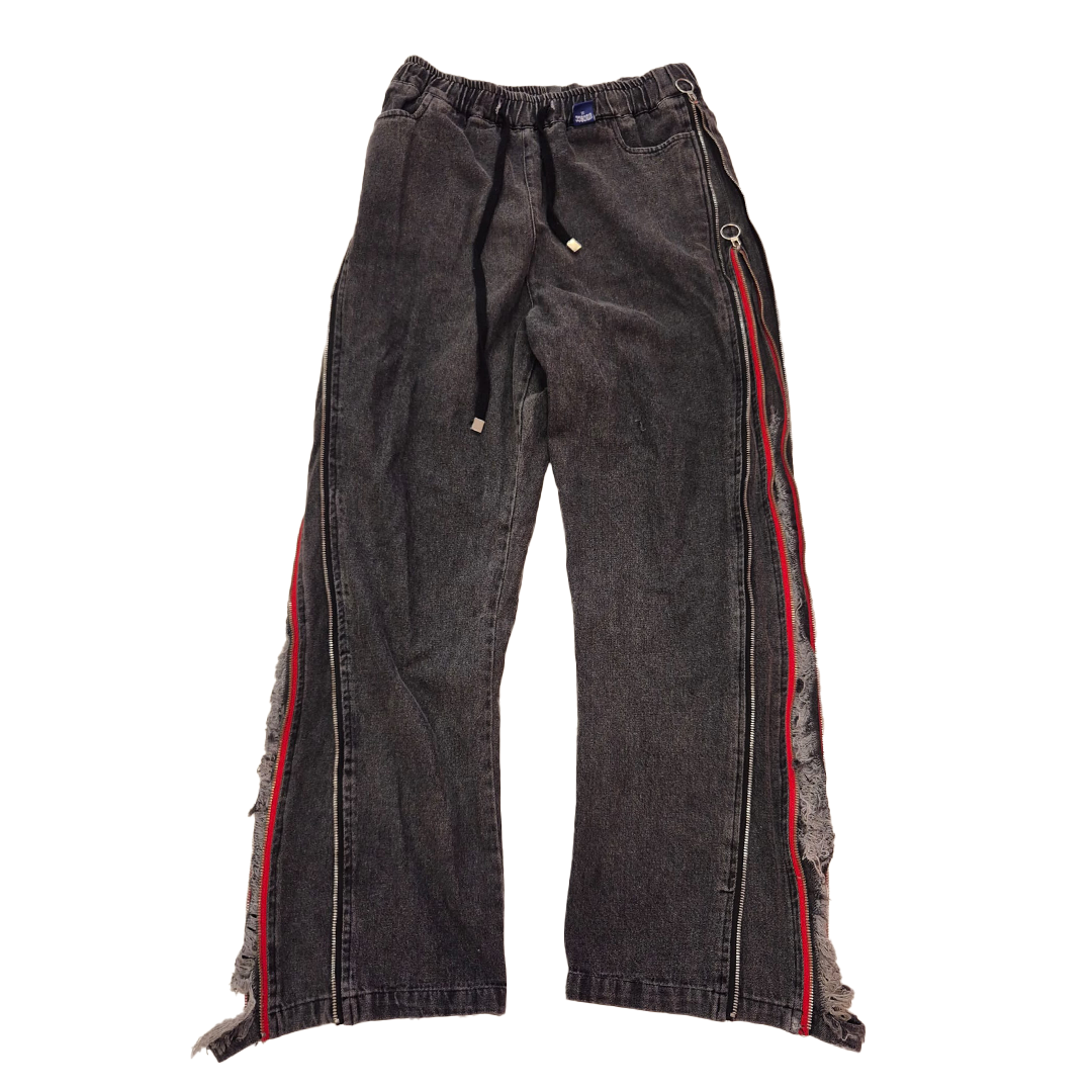 Y2K Zipper Gimmick Denim Pants (One Size)