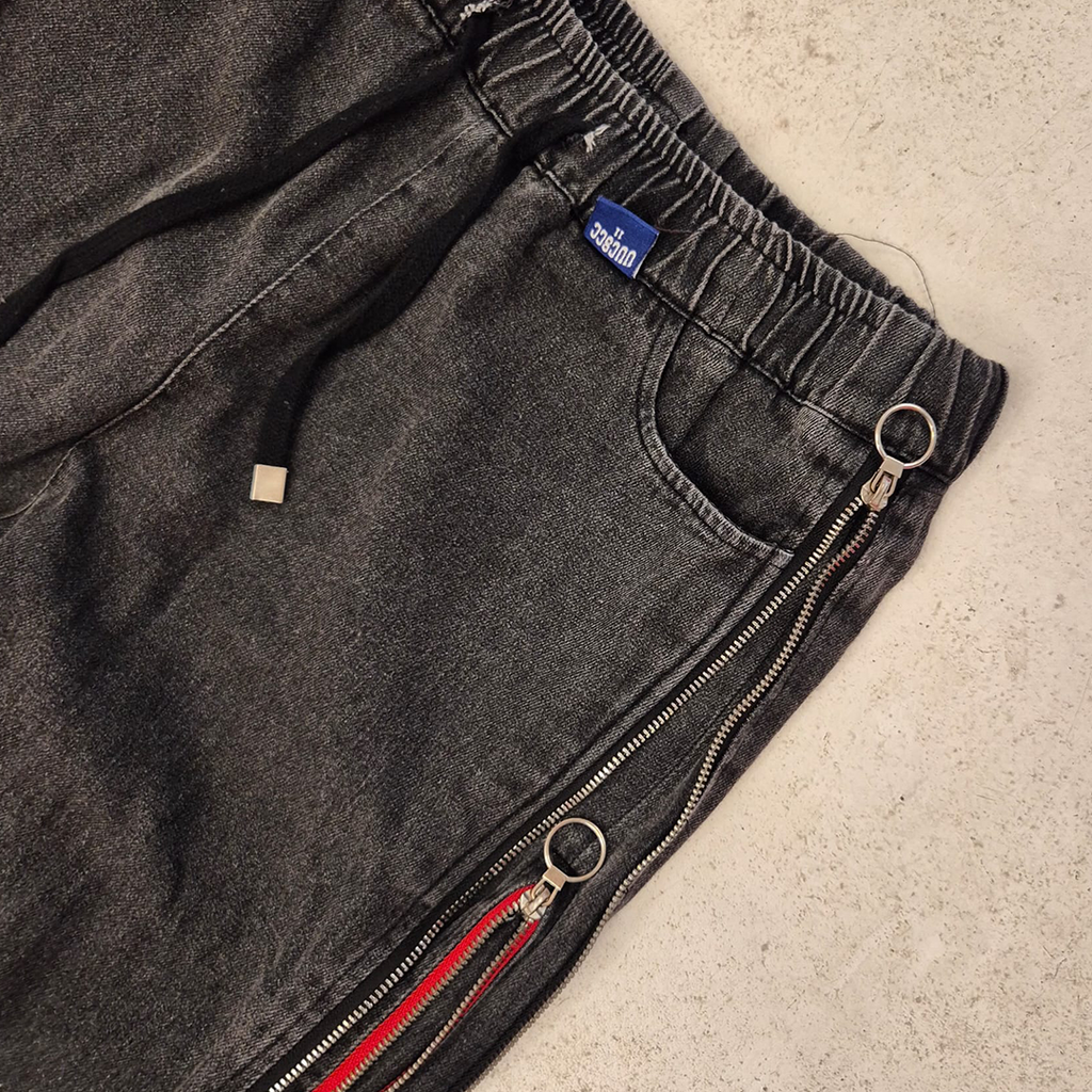 Y2K Zipper Gimmick Denim Pants (One Size)