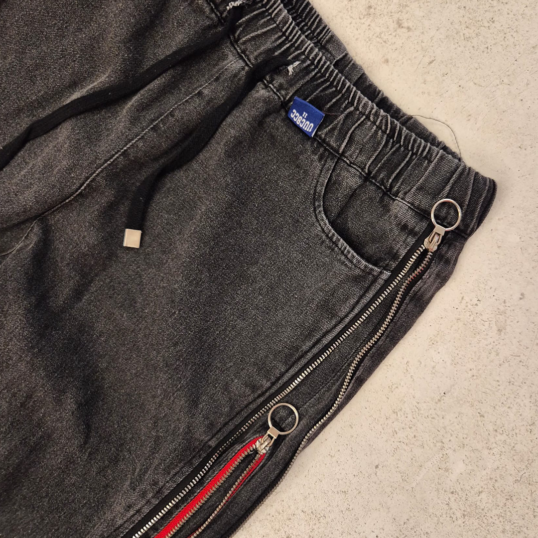 Y2K Zipper Gimmick Denim Pants (One Size)