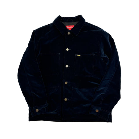 Supreme Navy Velvet Chore Jacket (S)