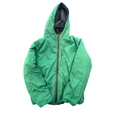 Supreme Reversible Green & Black Hooded Puffy Jacket