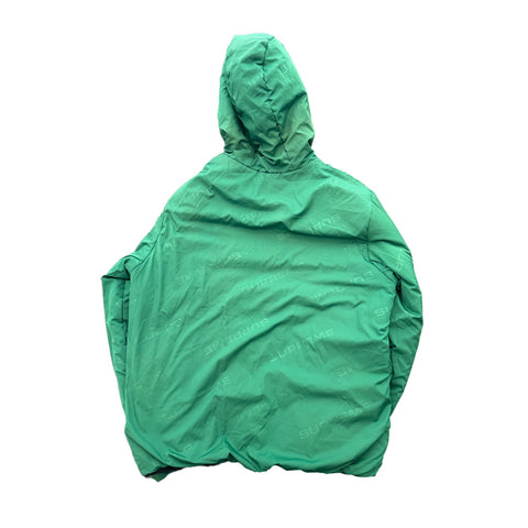 Supreme Reversible Green & Black Hooded Puffy Jacket