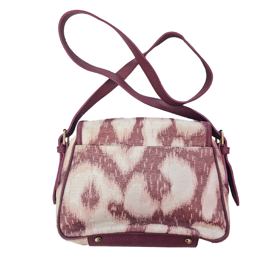 Vivienne Westwood Leather Trim Canvas Pink Tapisserie Crossbody Bag