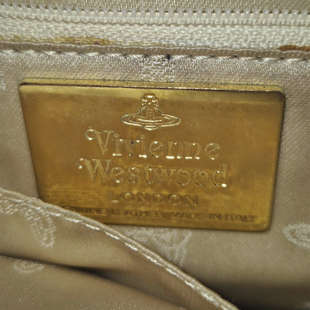 Vivienne Westwood Leather Trim Canvas Pink Tapisserie Crossbody Bag