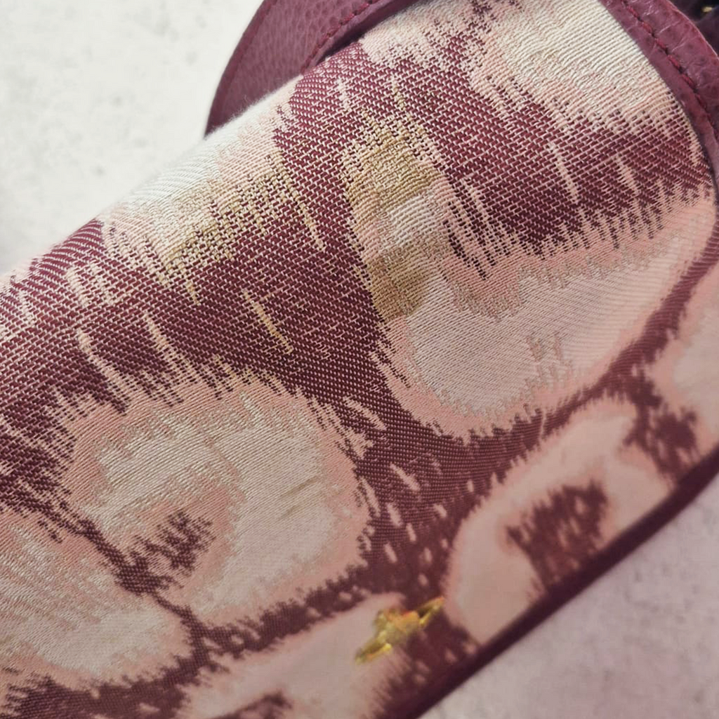 Vivienne Westwood Leather Trim Canvas Pink Tapisserie Crossbody Bag