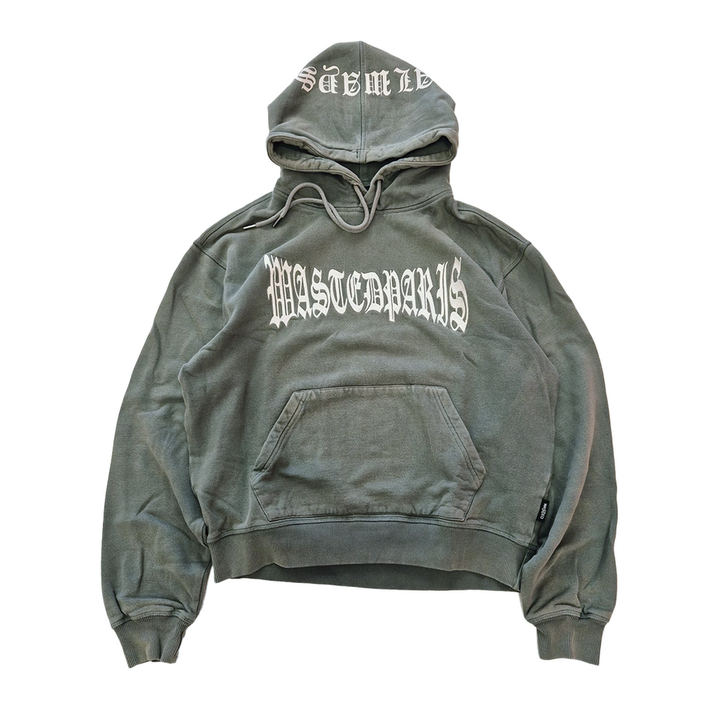 Wasted Paris Gothic Logo Green Hoodie (S)