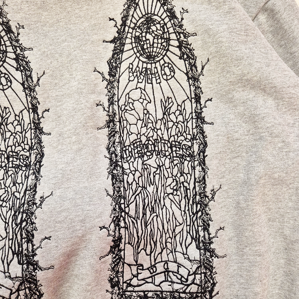 Who Decides War Embroidery Grey Sweater (S)