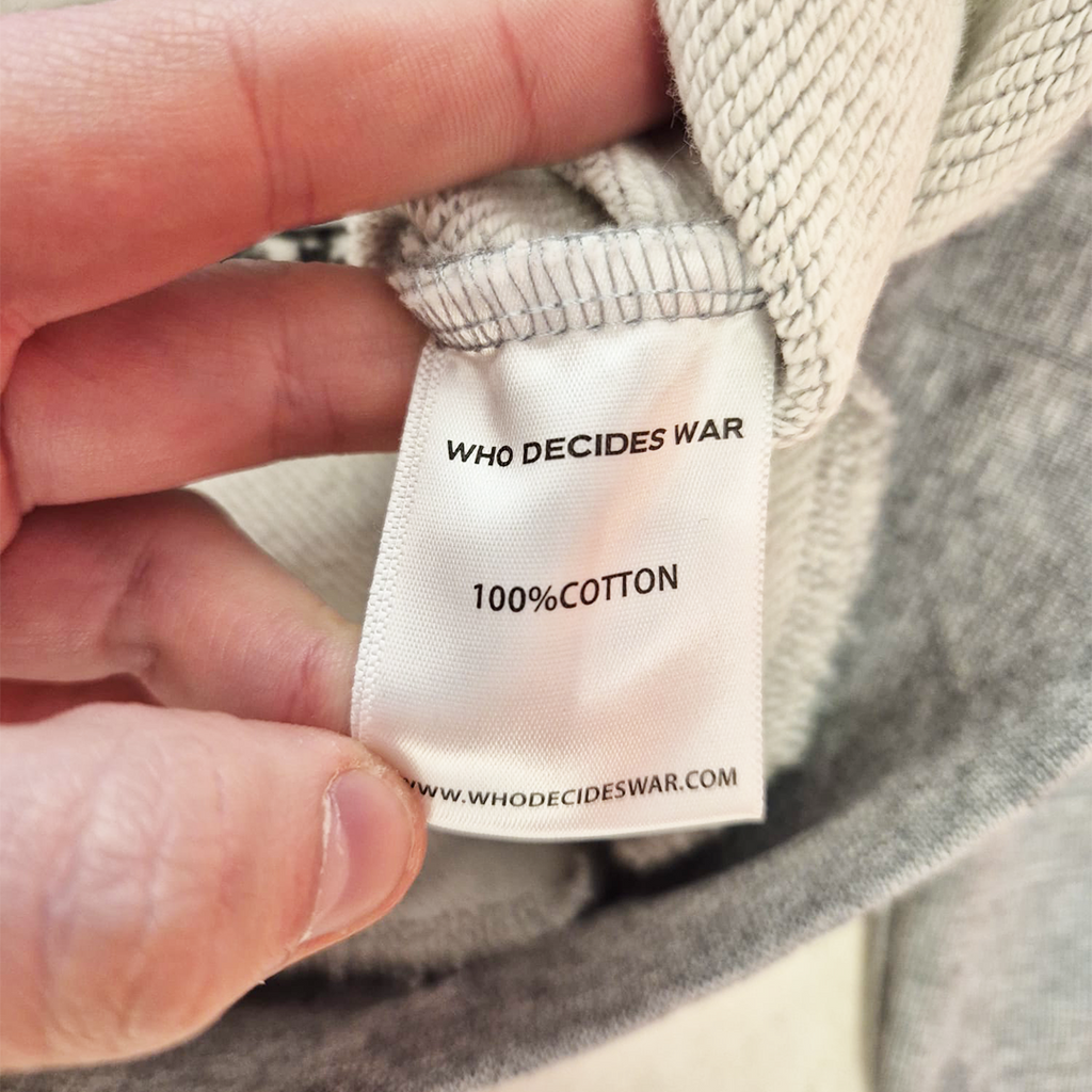 Who Decides War Embroidery Grey Sweater (S)