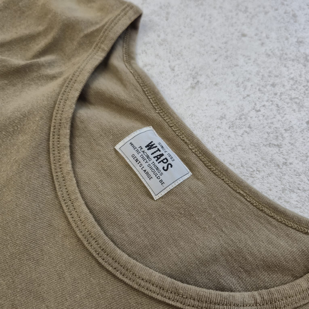 WTAPS Blank SS:U-Neck Olive Tee (L)