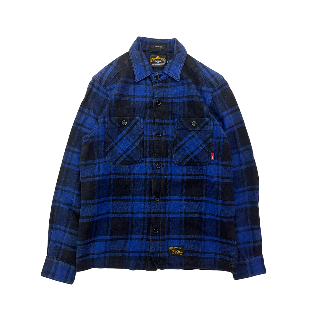 WTAPS Way Of Life Union Blue Black Long Sleeve Shirt (S)