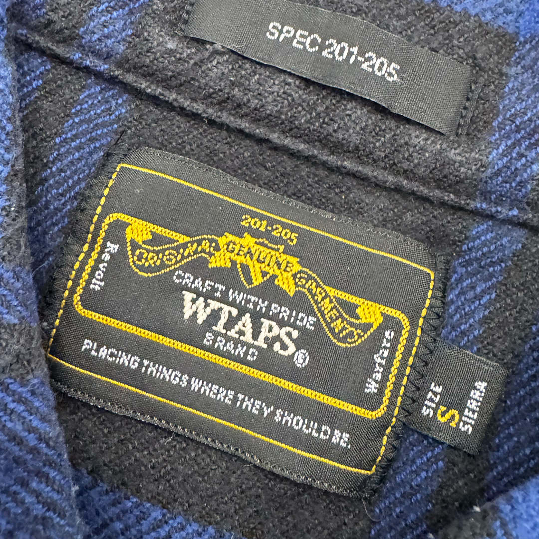 WTAPS Way Of Life Union Blue Black Long Sleeve Shirt (S)