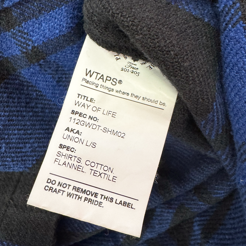 WTAPS Way Of Life Union Blue Black Long Sleeve Shirt (S)