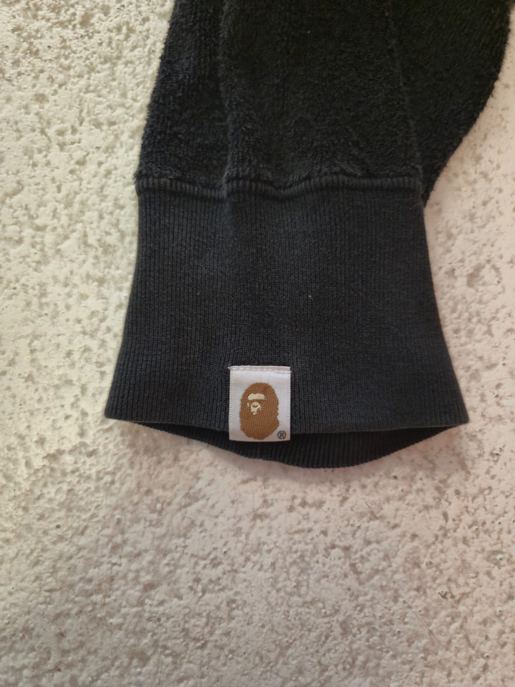 BAPE Small Logo Black Hoodie Towel Texture Full Zip (XL)