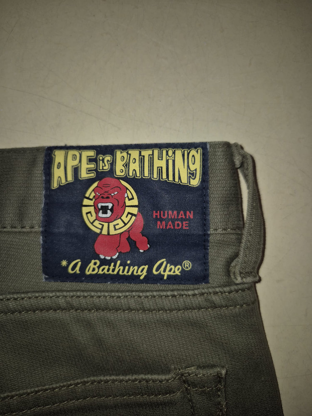 Bape Vintage Green Star Embroidered Pants (M)