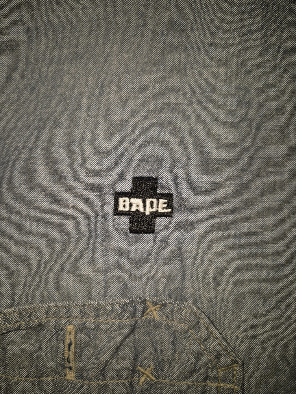 BAPE Busy Oprtr Blue S/S Shirt (L)