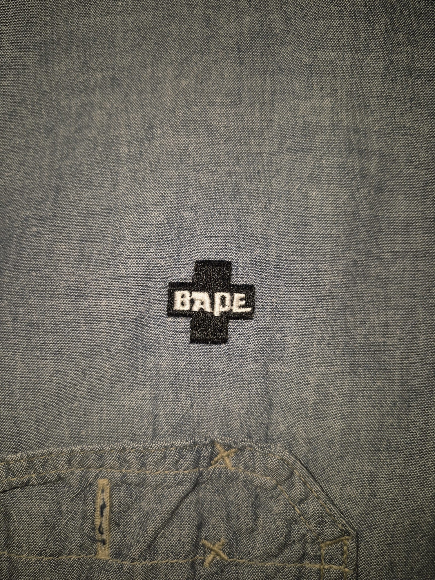 BAPE Busy Oprtr Blue S/S Shirt (L)