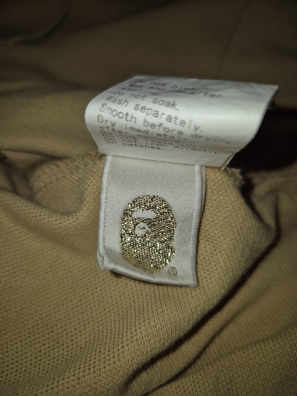 BAPE Ape Head One Point Polo Yellow (S)