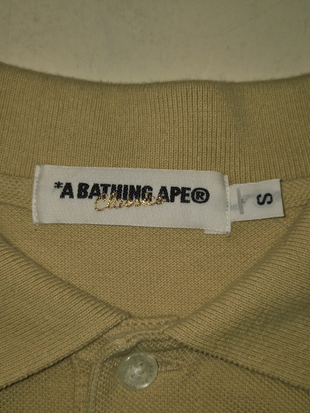 BAPE Ape Head One Point Polo Yellow (S)