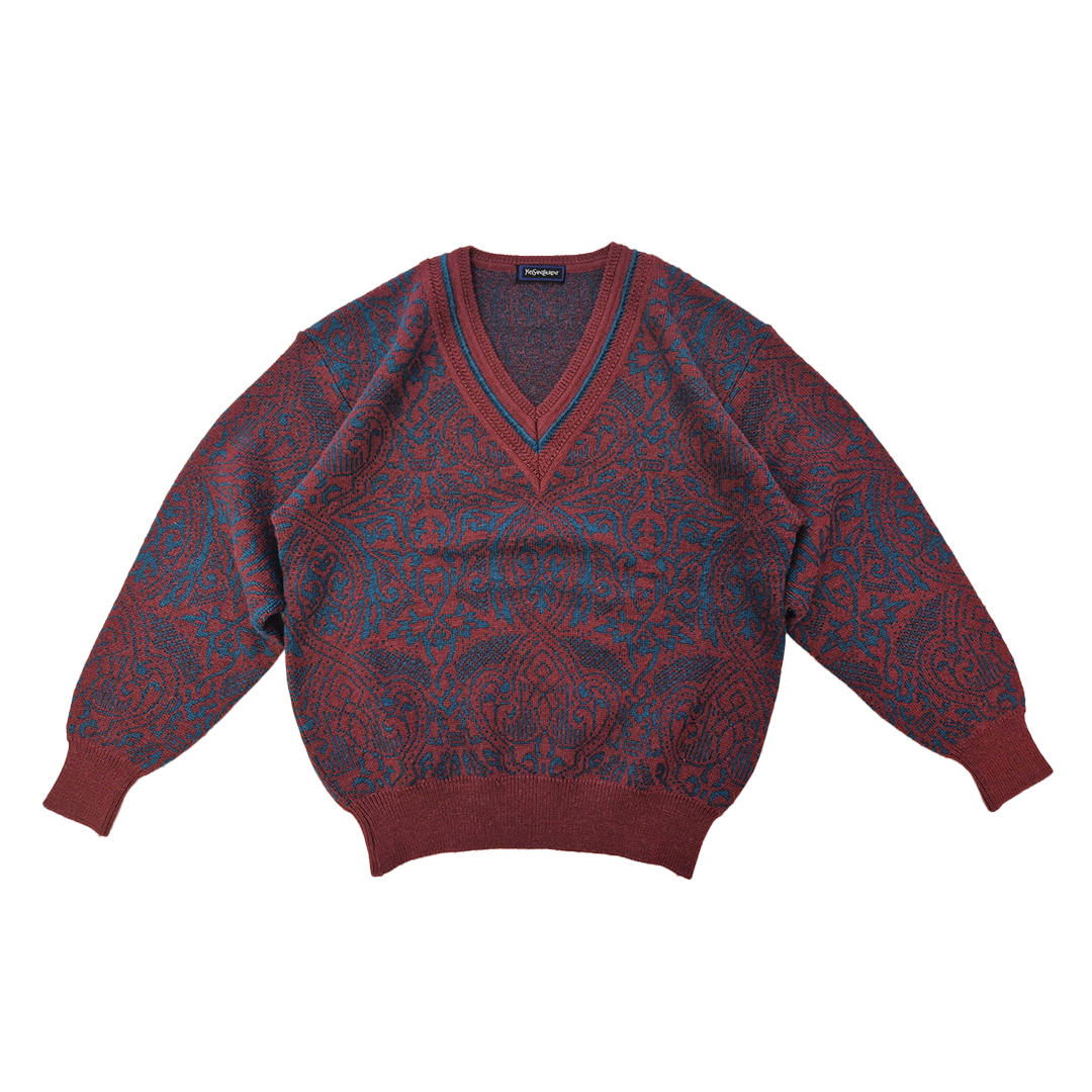 YSL V-Neck Knitted Sweater (L)