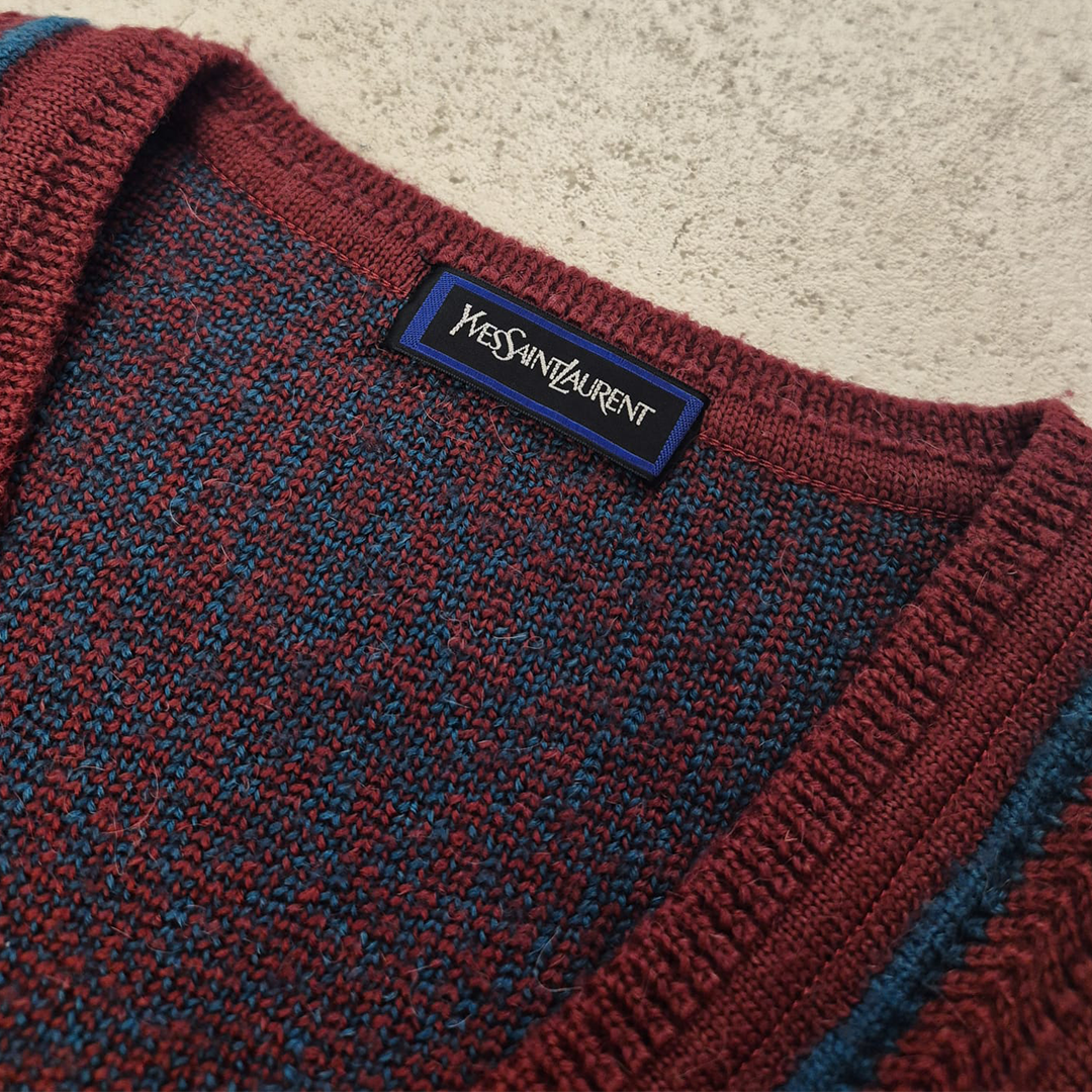 YSL V-Neck Knitted Sweater (L)