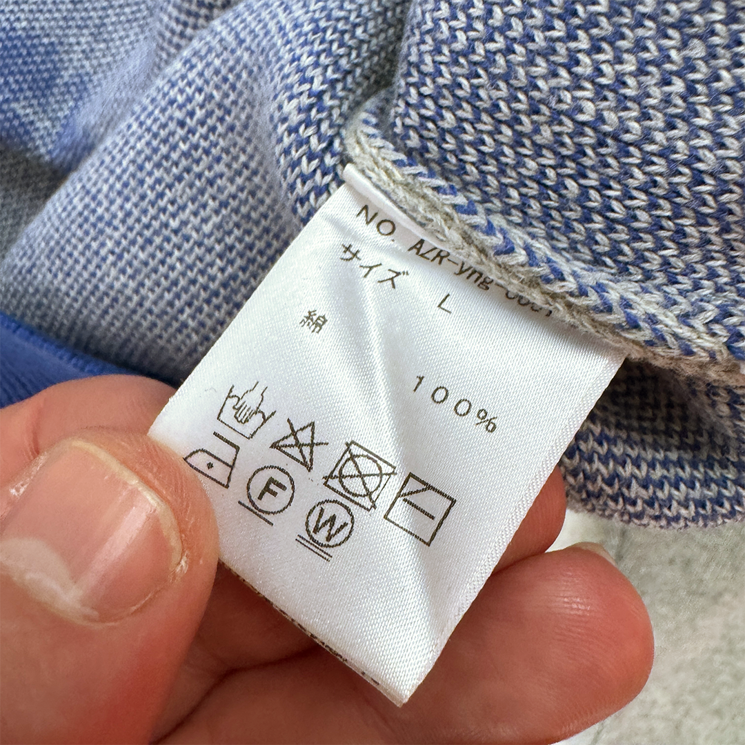 Younger Song Grey and Blue Knit L/S Polo (L)